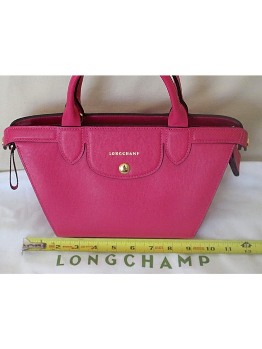 New w/Tags Longchamp Le Pliage Heritage - Small Satchel Bag Cyclamen Pink - $920 - Picture 7 of 11